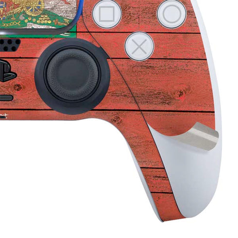 Haiti Flag Dark Wood PS5 Digital Edition Bundle Skin